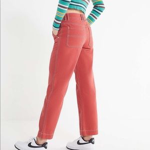 BDG urban outfitters red carpenter wide leg pants jeans